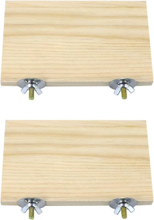 2pcs Bird Perch platform flat Stand Beak Paw Grinding wood for Parrot Parakeet Cockatiel Lovebird Conure Finch Budgie