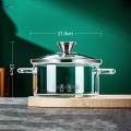 Glass Cooking Pot Kitchen Glass Cookware Simmer Pot for Tea Noodle Milk 1.3L. 