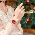 POSHI Women Watches Fashion Stainless Steel Date Ladies Wristwatch Waterproof Quarzt Watch Girlfriend Gift Relogio Feminino. 
