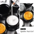 Monja 4 Colors Spider UV Gel，Nail Designs Gel Paint Wire Drawing Gel Polish For Line，Spider Web Wire Design,5ml, Manicure Decoration,  UV LED Spider Gel Manicure Gel Polish, 3D Silk Pattern, Creative Web Line Drawing Gel DIY Manicure Decoration. 