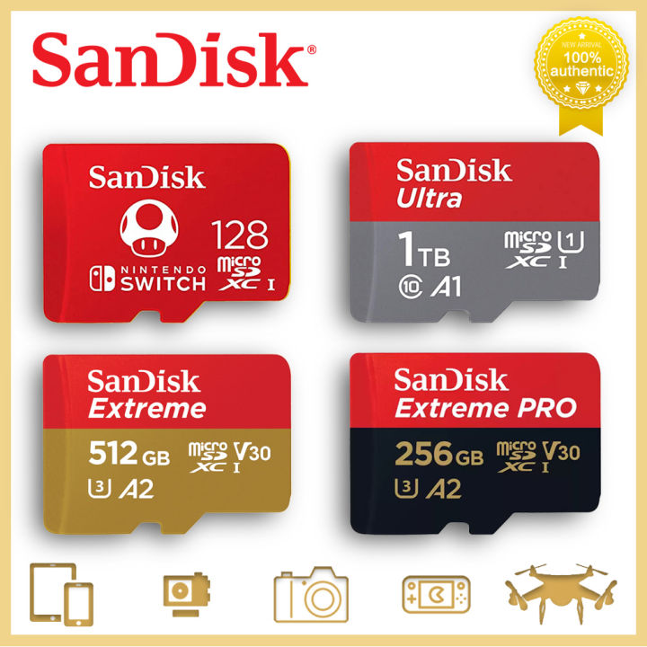 SanDisk Micro SD Memory Card C10 U1 U3 4K HD Trans Flash Cards for Camera GoPro DJI Nintendo Switch MicroSDXC Card