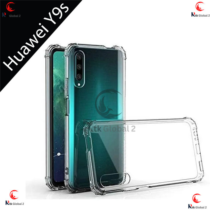 Cover HUAWEI Y9S Silicone TPU Trasparente Con Farfalla Blu - Antiurto E Antigraffio