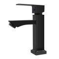 Black Basin Tap Single Handle Cold Water Faucet Deck Mounted Square Basin Faucet.