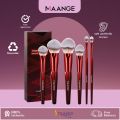 Maange 6pcs Professional Face & Eye Makeup Brush Set - Red.