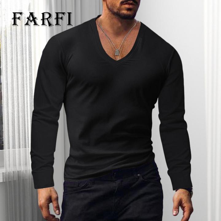 Men%20V-neck%20T-shirt%20Men%20V-neck%20Long%20Sleeve%20T-shirt%20Solid%20Slim%20Fit%20High%20Elastic%20Pullover%20Tops%20Breathable%20Thin%20Stwear%20Casual%20Men%20T-shirt%20-%20Image%208