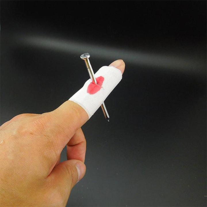 thumbnail image 2 of ZONEWD Nail In Finger Prank, Funny Prank Prop Fake Finger Through Nail Prank Toys, Halloween Blood Bandage Mummy Bandage Wrap 2 of 13
