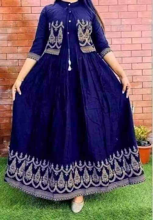Stitched Chaina Lilen Fashionable and stylist long Grown kurti 1 piece For Women/Girls