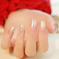 24pcs Gradient False Nails Artificial Cherry Red Nails Press On Nail Tips Short Nail Art with Glue Sticker French Nail. 