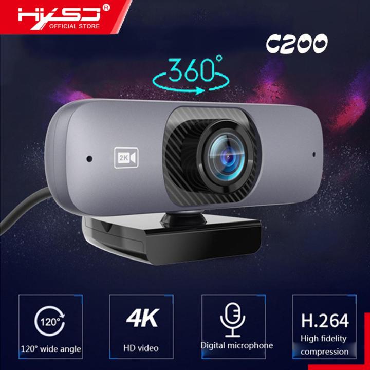 HXSJ 2K HD Webcam With Microphone Drive-free Camera USB Dual Microphone ...