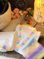 New Collection White Rainbow Shalwar Kamiz   Three Piece For Women. 