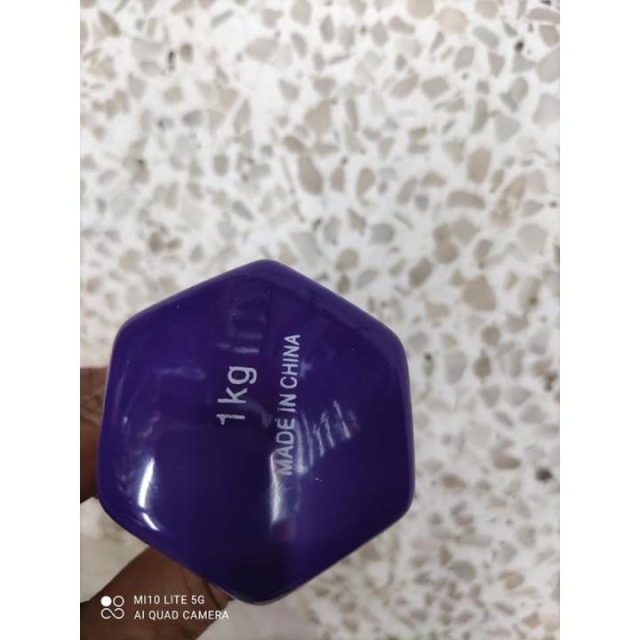 Vinyl Dumbbell - 1 kg,,  RUBBER COATED ,,MADE IN CHINA,BEST QUALITY