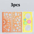 Multi Shaped Plastic Ruler Painting Drawing Template Oval Geometric Template Curve Pattern Ruler Stationery Office Supplies Amour zii. 