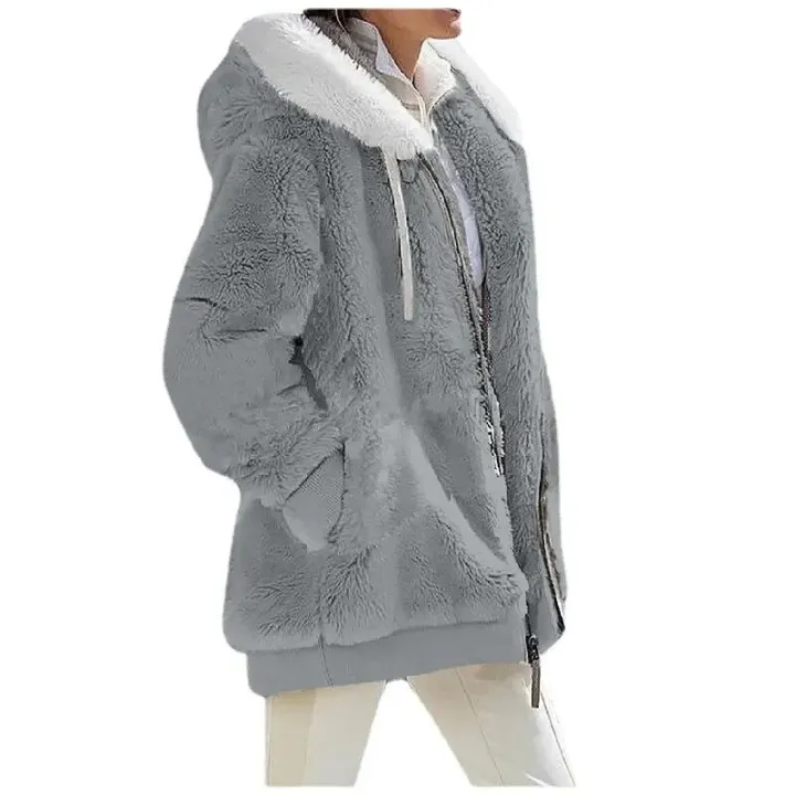 Autumn%20Winter%20Fashion%20Women's%20Coat%20New%20Casual%20Hooded%20Zipper%20Lady%20Clothes%20Cashmere%20Female%20Fleece%20Jacket%20Solid%20Color%20Ladies%20Coats%20-%20Image%203