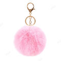 Cute Imitation Rex Rabbit Fur Plush Keychain 8cm Fluffy Pompom Ball Bag Backpack Decoration Car Key Chain Girl Gift Accessories. 