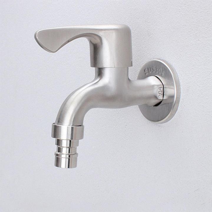 Stainless Steel Water Faucet Wall Mounting Ceramic Core Water Tap for Washing Machine