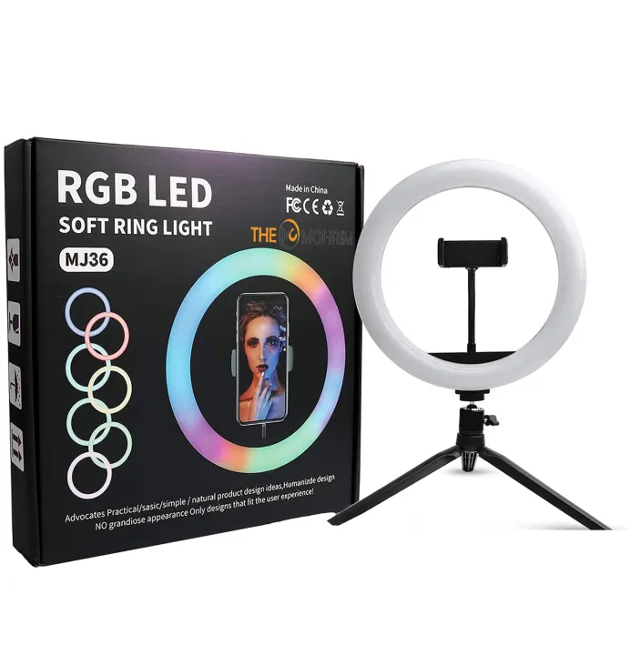 CPYP%2014%20inch%20MJ36%20RGB%20soft%20ring%20light%20Circle%20Photography%20Lighting%2016%20colour%20Led%20RGB%20Ring%20Light%20with%20Phone%20Tripod%20Stand%20-%20Image%202