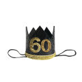 Chicinlife 1Pcs 30 40 50 60 Year Old Crown Birthday Headband Birthday Party Hat Anniversary Adult 30th Birthday Decor Supplies LaoXzhongX.