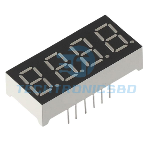 0.56 Inch 4-Digit 7-Segment LED Display (Red, Common Anode) | Digital Numeric Display Module for Arduino, Clock, Counter & Timer Projects