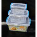 Food Storage Box Container With Lid - 3pcs Set 1500ml 750ml 300ml.