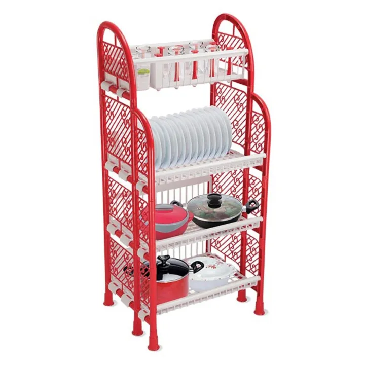 Kitchen Rakh Queen Kitchen Rack 5 Step Red & White - Kitchen Rack | Daraz.com.bd
