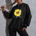 Cross-border women's spring and autumn fashion printing after bag collar velvet hooded sweatshirt female student foreign trade jacket wholesale.