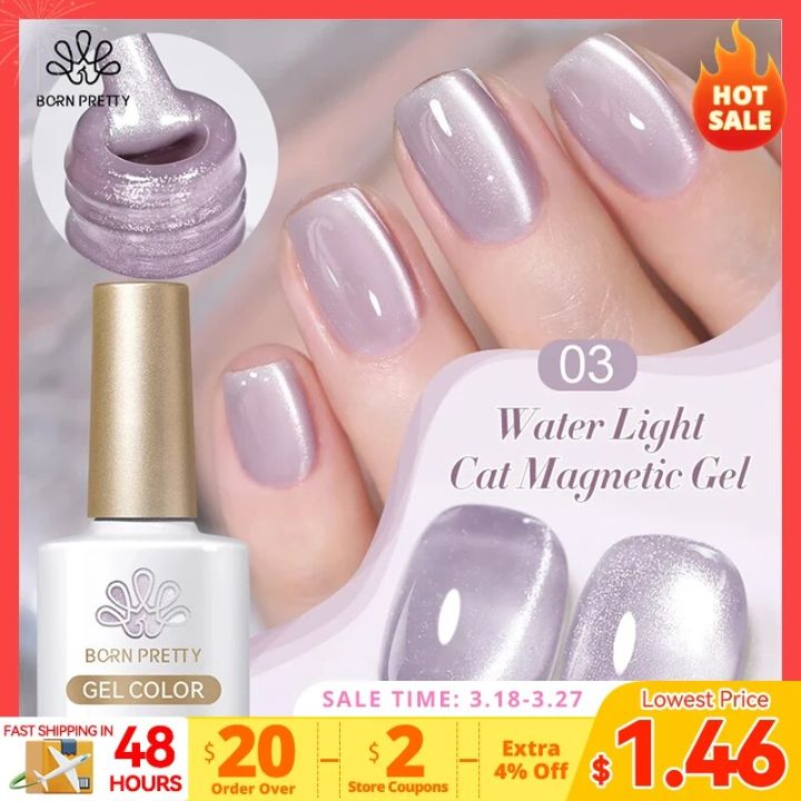 BORN PRETTY 10ml Sparkling Water Light Cat Magnetic Gel Nail Polish Vernis Semi Permanent Soak Off Crystal Gel Polish For Nails