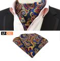 Cravat Paisley Silk Floral Neckwear 2Pcs/Set Ascot Ties & Handkerchief For Men Suit Wedding Party Suit Accessories With Pocket Square. 