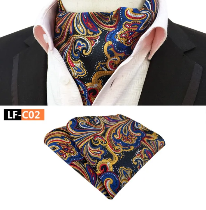 Cravat%20Paisley%20Silk%20Floral%20Neckwear%202Pcs/Set%20Ascot%20Ties%20&%20Handkerchief%20For%20Men%20Suit%20Wedding%20Party%20Suit%20Accessories%20With%20Pocket%20Square%20-%20Image%202