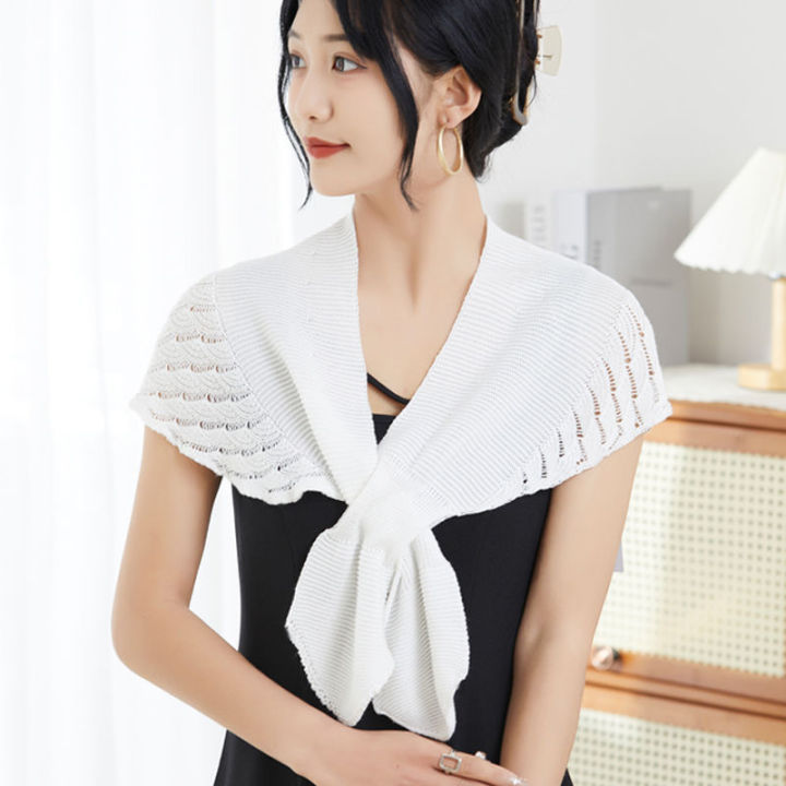 Women's Fashionable Knitted Shawl Can Be Used In All Seasons Versatile High-end Shawl Sun Protection And Warm Scarf