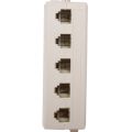 2X Beige RJ11 6P4C Male Plug to 5 Ports 6P2C Female Socket Phone Line Splitter Adapter.