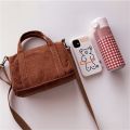 Women's Mini Corduroy Shoulder Bag Female Canvas Handbag Zipper Totes Ladies Casual Purse Cloth Pouch For Girl Crossbody Bag. 