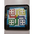 Plastic Carrom Board (Both side play : One side Carrom board & Other side Ludu ).Board game - Multi color - (20X20) Inch. 