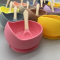 2 Pcs/Set Children's Silicone Bowl Spoon Baby Suction Cup Bowl for Kids Toddlers BPA Free Drop-proof Feeding Tableware with Spoon.