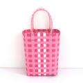 Handwoven Plastic Bag Basket Eco-friendly Storage Baskets Creative Hand Baskets Plastic Bag Woven Basket Handwoven Storage Baskets.