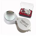 Portable 30x Power 21mm Jewelers Magnifier Gold Eye Loupe Jewelry Store Magnifying Glass With Exquisite Box.