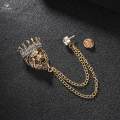 Men's Crown Brooch Pins Hanging Chain Brooch Jewelry Breast Pins Fashion Suit Pin Suit Stud Lapel Pin for Boyfriend Career Suit Hat Coat Tie.