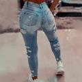 【Alien Alien】 2023 Middle Waist Skinny Jeans Woman Pencil Pants Female Tight Ripped Jeans Ladies Hollow Out Denim Pants jean femme джинсы женские.