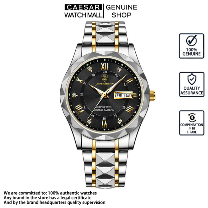 POEDAGAR%20615%20Quartz%20Stainless%20Steel%20Watch%20For%20Men%20-%20Two%20Tone%20Blue%20-%20Image%202