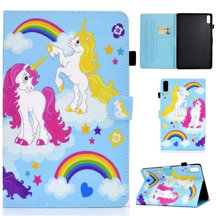 (COD)For Lenovo Tab M9 Sewing Thread Horizontal Painted Leather Case