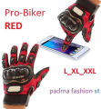 Pro-Biker  Full Finger Screen Turch Hand Gloves- Red. 