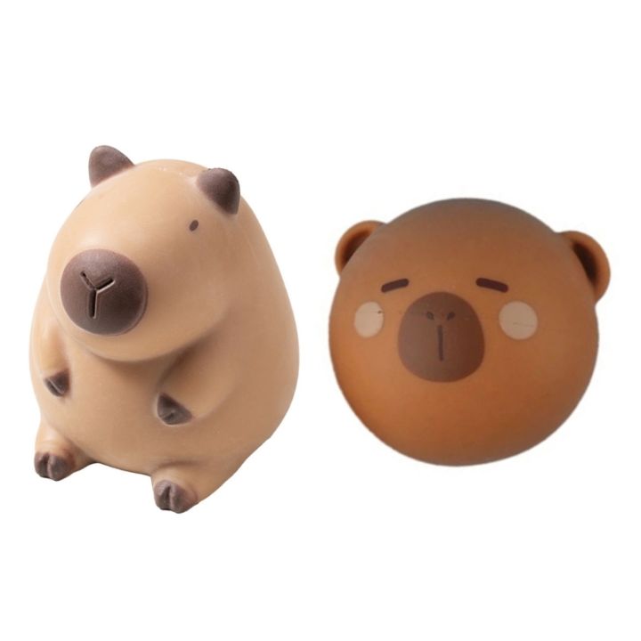 Funny Squishy Capybara AntiStress TPR Toy Squeezable Animal Stretchy Hand Squeeze Toy Novelty Gag Practical Joke Props