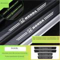 4Pcs 4D Carbon Fiber Luminous Glow in Dark Anti Scratch Car Door Protective Stickers For HONDA.