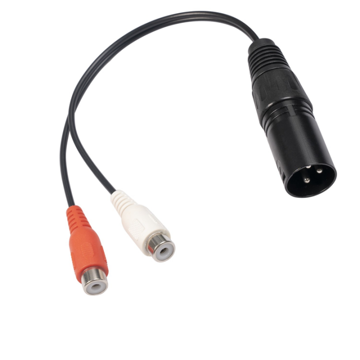 XLR To RCA Y Splitter Cable 3 Pin XLR Male To 2RCA Female Amplifier