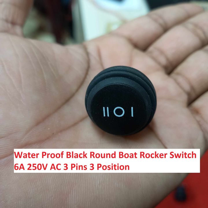 QY602-101N%20T125%20Water%20Proof%20Black%20Round%20Boat%20Rocker%20Switch%206A%20250V%20AC/10A125V%20Ac%203%20Pins%203%20Position%20On%20Off%20On%20AC%20SPDT%20Car%20Boat%20Rocker%20Switch%20-%20Image%202