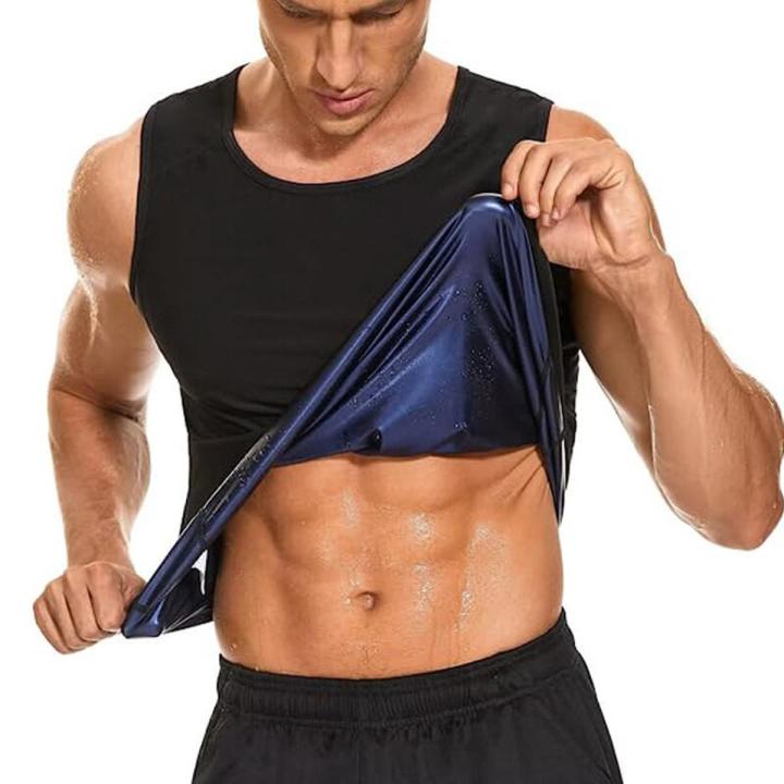 Men Sauna Suit Heat Trapping Shapewear Sweat Body Shaper Vest Slimmer Sweatshirts Compression Thermal Tops Fitness Workout Shirt