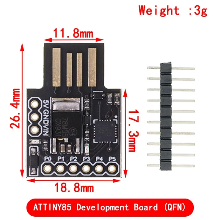 Digispakr Module Digispark Kickstarter Micro Development Board ATTINY85/TINY85 Module ...
