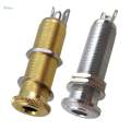 2Pcs Threaded Cylinder Output Input Guitar Jack Plug Socket 1/4" 6.35mm A+B.
