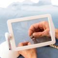 Book Magnifier For Reading Hand Free Screen Viewing Magnifier Hands-Free Large Magnifier Glass With Rotating Stand Portable LED. 