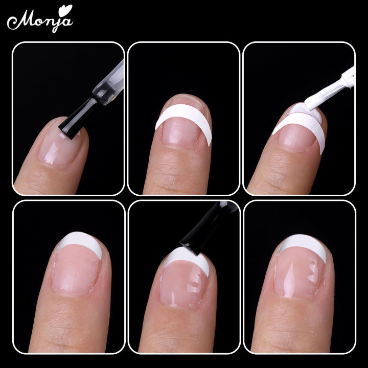 Monja%202%20Sheet%20French%20Tip%20Guides%20Nail%20Sticker%20White%20Manicure%20Stripe%20Lines%20Adhesive%20Decals%20Nail%20Art%20DIY%20Professional%20Tool%20-%20Image%202