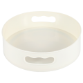 Rotating Tray Turntable Kitchen Storage Containers for Spice Jar Food Snack Tray Non Slip Dried Storage Plate, White. 